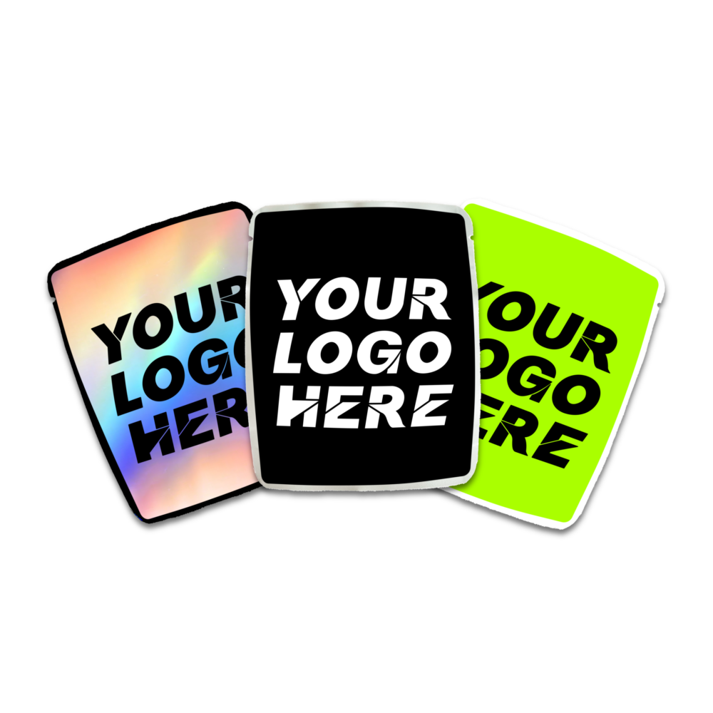 Single Sided Custom Stickered Mylar Bags