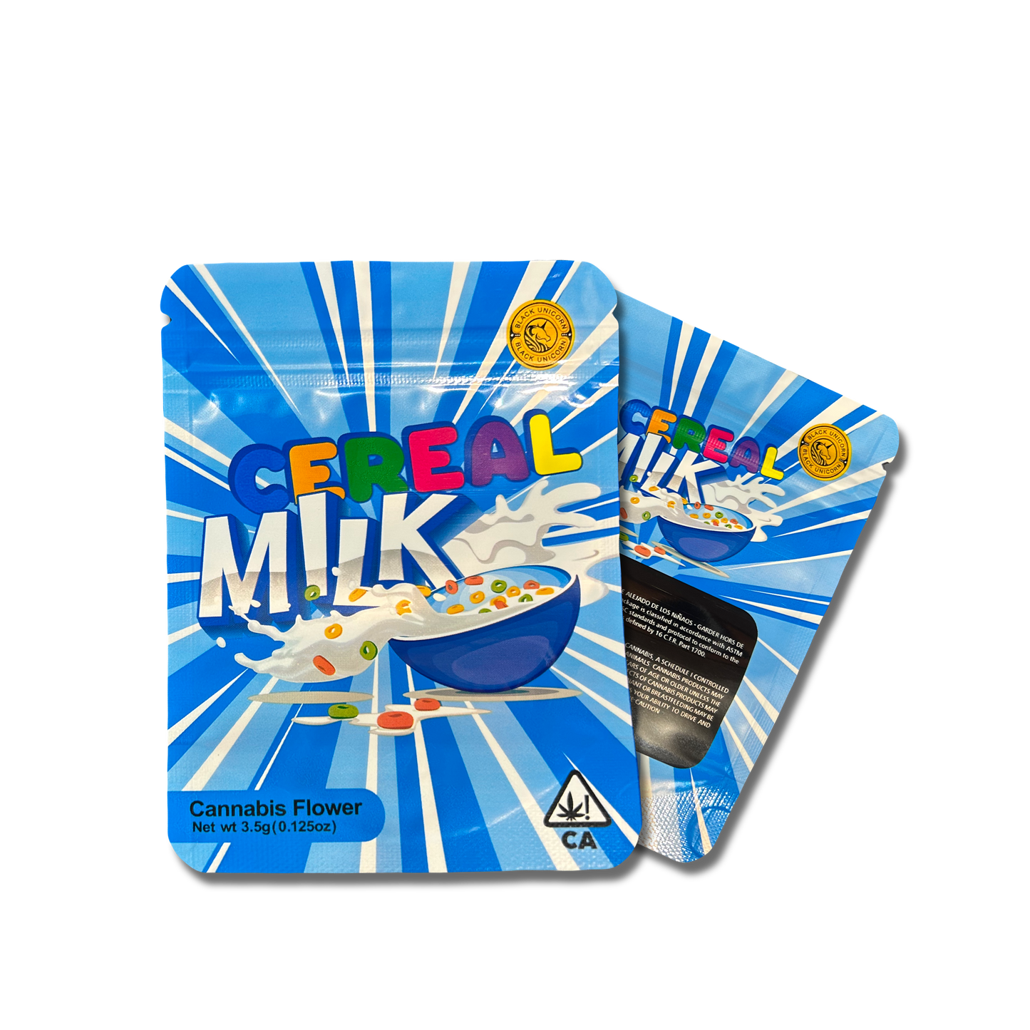 Cereal Milk Glossy 3.5G Resealable Mylar Bags (Packaging Only)