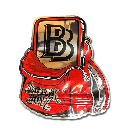 Copy of Backpack Boyz Red Holographic 3.5G Die Cut Resealable Mylar Bags (Packaging Only)