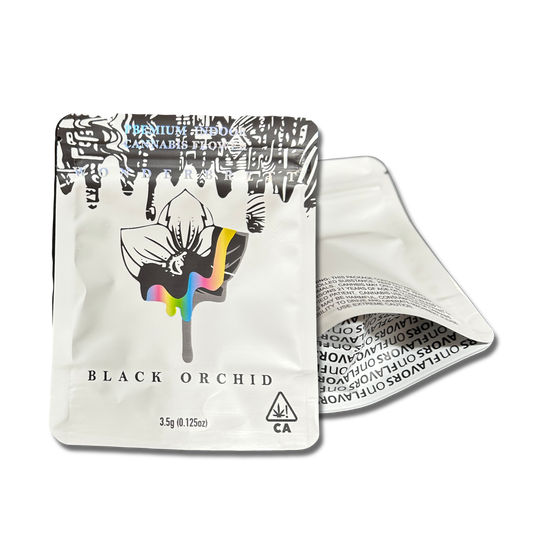 Wonderbrett Black Orchid Matte/Holographic 3.5G Rectangular Resealable Mylar Bags (Packaging Only)