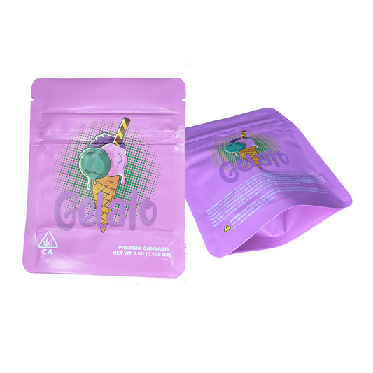 Gelato Matte 3.5G Rectangular Resealable Mylar Bags (Packaging Only)